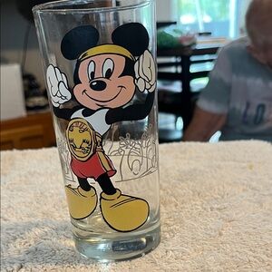 Disney Mickey Mouse Glass with Yellow Highlights